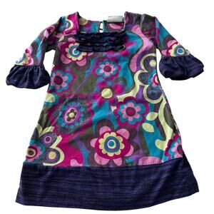 Vintage Couture Mod Floral Print Dress - Size 6X